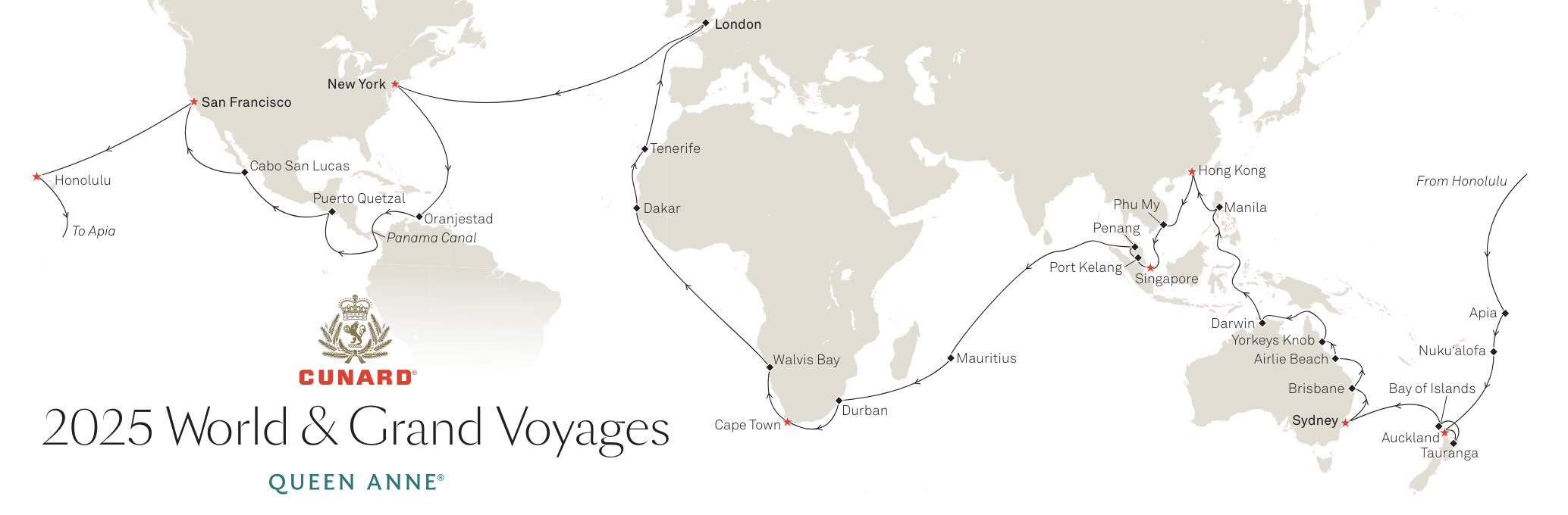 2025 World Cruise Maiden World Voyage