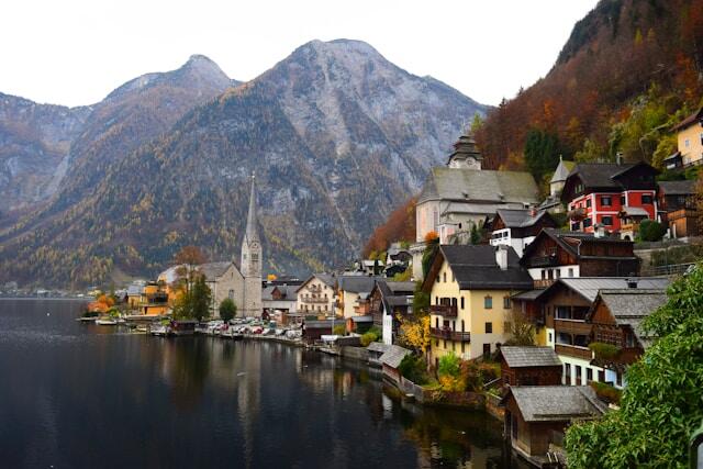 European town on the river